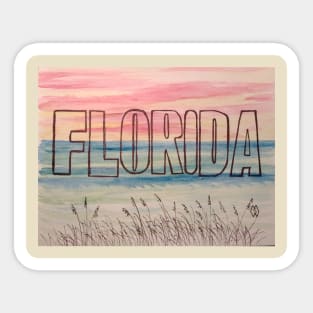 Florida Beach Postcard Sticker